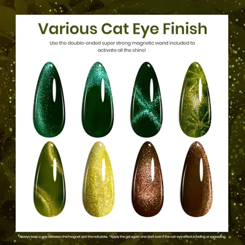 Miniatura 2 de Beetles - Juego de esmaltes de uñas de gel de ojo de gato, 20 colores, juego de esmalte de uñas de gel burdeos, marrón y verde, esmalte de uñas
