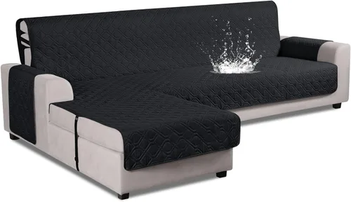 Miniatura 23 de VANSOFY Fundas de Sofá Seccional Mejoradas 100% Impermeables en Forma de L Funda Reversible para Chaise Lounge Funda Protectora de Sofá Seccional