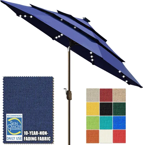 Miniatura 26 de EliteShade - Sombrilla solar de 9 pies / 2.74 metros, con 80 luces LED para patio, mesa al aire libre, con ventilación y cubierta que no se decolora