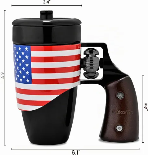 Miniatura 8 de Taza de pistola Pukomc, taza de café de cerámica, regalos del día del padre para papá, regalos de cumpleaños para hombres y mujeres, taza de café