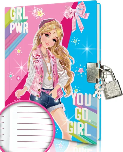 Miniatura 8 de GINMLYDA Diario para niñas con candado para niños, 7 x 5.25 pulgadas, 160 páginas rayadas, cuaderno secreto de princesa rosa para niñas