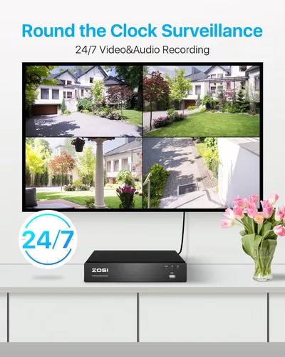 Miniatura 6 de ZOSI 4K 8CH Sistema de cámara de seguridad PoE con foco con HDD de 2TB, 4 piezas de cámaras IP PoE de 5MP para exteriores, detección inteligente