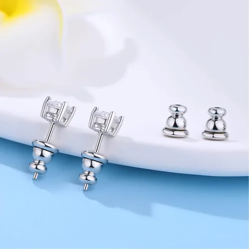 Miniatura 2 de Respaldos de Aretes para Pendientes, Respaldos de Aretes Tipo Bala de Oro 18K Repuestos para Pendientes/Orejas Caídas, Cierres de Seguridad con 2