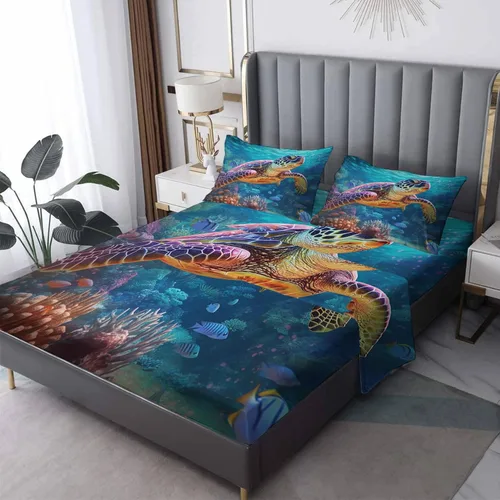 Miniatura 26 de Frog Sheets California King - Sábanas de cama de anfibios tropicales, microfibra suave con bolsillo profundo, sábanas y fundas de almohada, 1 sábana