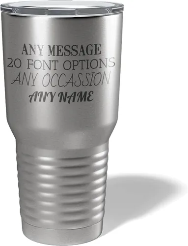 Miniatura 14 de Vaso de acero inoxidable aislado con tapa de 20 onzas (17 colores) personalizado con recubrimiento en polvo, grabado personalizado, nombre