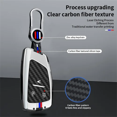 Miniatura 6 de Funda para llave de coche para Chevy Silverado Suburban Tahoe Equinox Traverse GMC Terrain Yukon Denali Acadia Buick Envision 2021-2025 Marco