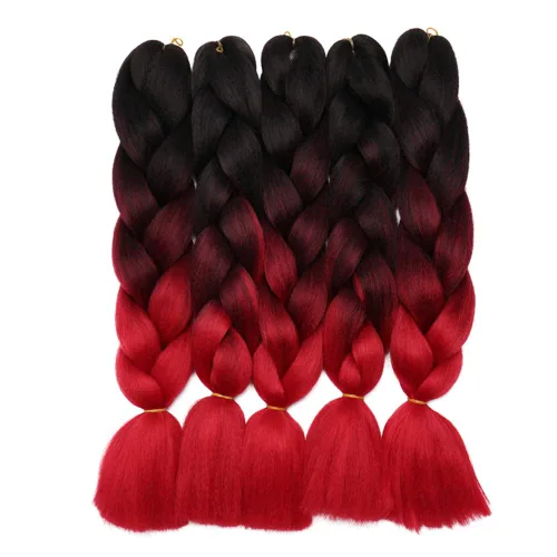 Miniatura 34 de Benehair Extensiones de cabello trenzado ombré de 24 pulgadas, 1 paquete de extensiones de cabello trenzado jumbo de alta temperatura, cabello