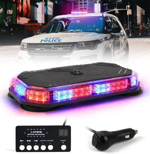 Miniatura 12 de Xprite Barra de Luz Estroboscópica de Emergencia Ámbar para Techo, Luces Intermitentes de Seguridad Beacon de Advertencia con Panel de Control Base