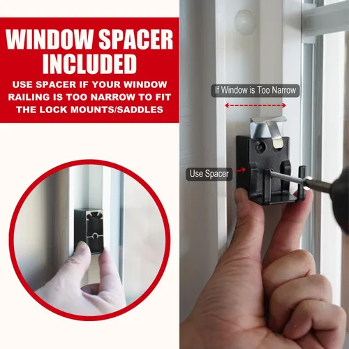 Miniatura 7 de SecurityMan Barra de seguridad para ventana, fácil de instalar para ventanas horizontales/verticales, barra de bloqueo de ventana ajustable