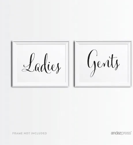 Miniatura 91 de Andaz Press Letreros de fiesta de boda, impresión formal en blanco y negro, 8.5 x 11 pulgadas, suite de novia, vestidor, paquete de 2