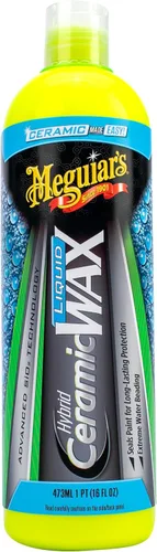 Meguiar's Cera líquida de cerámica híbrida para auto, con tecnología híbrida SiO2 avanzada, botella de 16 fl oz