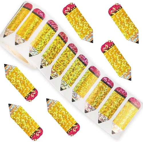 Miniatura 10 de 500 piezas de rollo de calcomanías lindas de patas de perro en glitter, etiquetas adhesivas de huellas de perro negro, etiquetas de vinilo