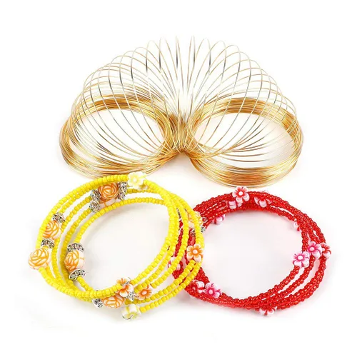 Miniatura 5 de Huwujiu Pulsera de alambre de 400 lazos para joyería con cuentas de memoria de alambre de acero con memoria para creación de arte, pulsera, collar