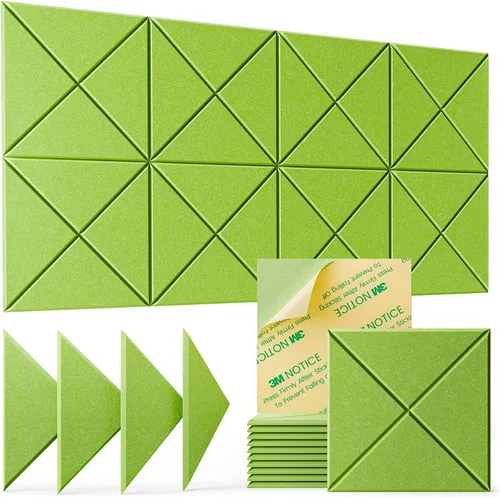 Miniatura 16 de Paquete de 22 paneles acústicos autoadhesivos, 12"X 12"X 0.4" paneles de espuma insonorizante, paneles de pared insonorizados de alta densidad