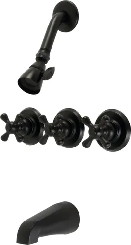 Kingston Brass KB230AX - Grifo victoriano para bañera y ducha, negro mate, 72 x 8 x 7.38 pulgadas Mate negro