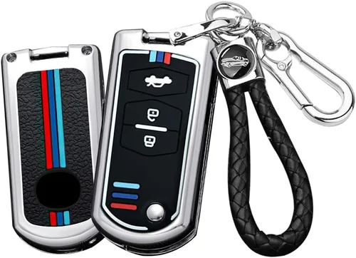 Miniatura 10 de ontto Funda de silicona para llavero compatible con Mazda 2 3 5 6 RX8 CX5 CX7 CX9 MX5 MPV Miata, plateado, Plata