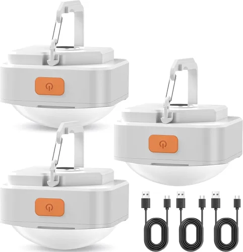 Miniatura 9 de Luces de campamento recargables FLY2SKY 2 piezas de luces blancas de tienda de campaña mini linterna portátil LED linterna de campamento