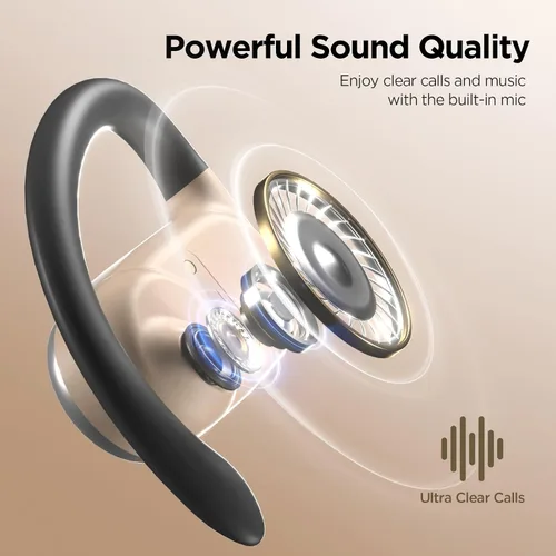 Miniatura 4 de Auriculares inalámbricos de oreja abierta, auriculares de conducción de aire con micrófono, tiempo de reproducción de 42 horas, llamadas claras
