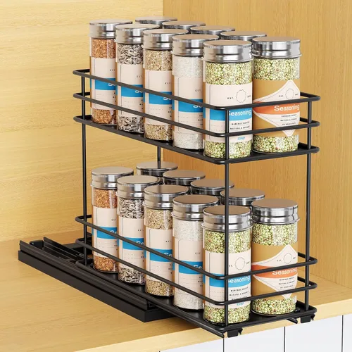 Miniatura 17 de Mystozer Organizador de especias extraíble para gabinete, estante de especias deslizante, organizador de gabinete de especias fácil de instalar, 2.5