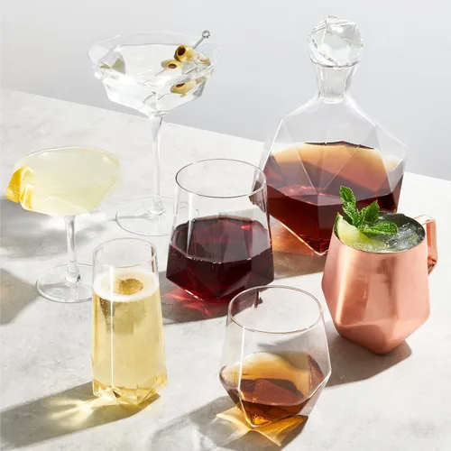 Miniatura 4 de Viski Seneca - Decantador de whisky de cristal facetado con tapón, elegante decantador de licor para bourbon, whisky, bebidas espirituosas, regalos
