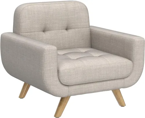 Miniatura 5 de Rosevera Elena - Sillón contemporáneo con tapicería de lino, muebles de sala de estar, color beige claro