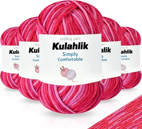 Miniatura 61 de 50g (1x50g) Hilo Acrílico para Crochet y Tejido, Hilo Degradado Colorido, 1 Rollo de Madejas, Hilo Acrílico Multicolor, Perfecto para Proyectos