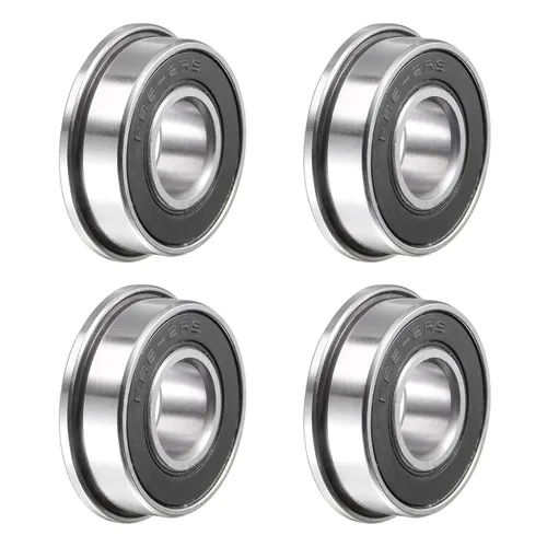 Miniatura 12 de uxcell FR8-2RS Rodamiento de bolas con brida de 1/2 x 1-1/8 x 5/16 pulgadas de doble sellado de acero cromado, 4pcs