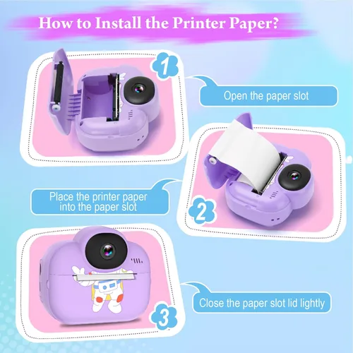 Miniatura 7 de Cámara para niños de impresión instantánea, cámara digital Trayoo para niños, cámara portátil para niños, Navidad, cumpleaños, niñas para 3, 4, 5