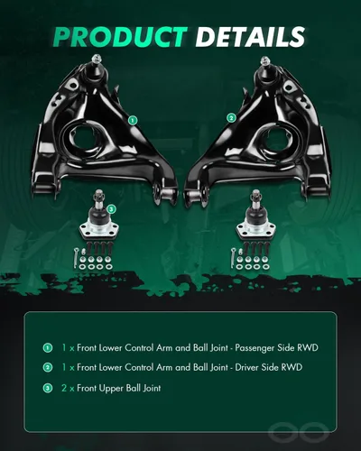 Miniatura 3 de SCITOO 4 unids RWD Kit de suspensión delantera brazo de control inferior superior rótula ajuste 1982-2003 para Chevrolet S10 1995-2005 para Blazer