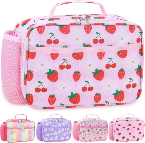 Miniatura 8 de RHCPFOVR Lonchera para niños – Lonchera aislada para niños y niñas, bolsa de almuerzo lavable y lonchera reutilizable para niños pequeños a prueba