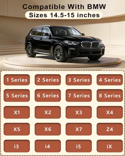 Miniatura 4 de Funda personalizada para volante de automóvil para BMW X1, X2, X3, X4, X5, X6, X7, i3, i4, i5, 14.5-15 pulgadas (beige)