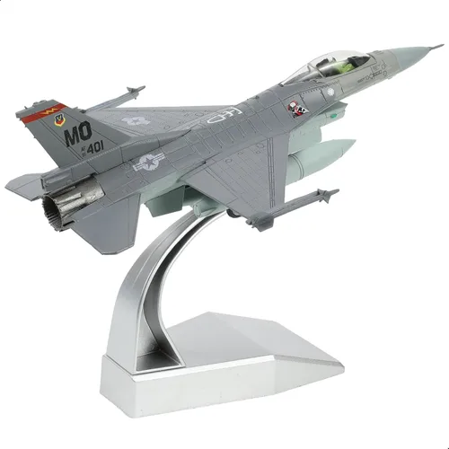 NUOTIE 1/100 F-16C Fighting Falcon Fighter Model Metal DieCast Aircraft Jet Kit Modelo de Avión de Combate Avión de Caza Militar para Colección y