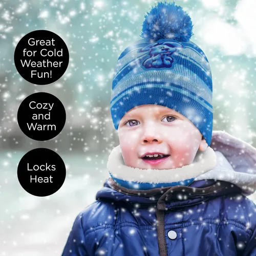 Miniatura 2 de Nickelodeon Conjunto de gorro y manoplas de invierno para niños gorro azul para niños de 2 a 4 años Juego de bufanda