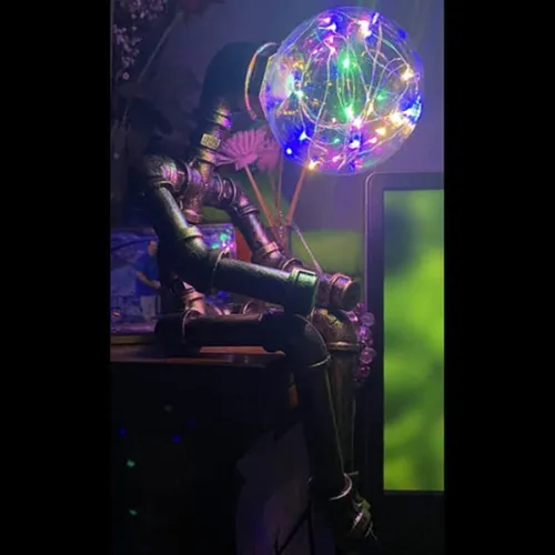 Miniatura 7 de Lámpara de mesa Steampunk, lámpara de escritorio retro industrial de bronce con 2 bombillas Edison regalo creativo