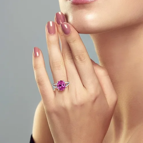 Miniatura 124 de Gem Stone King Anillo solitario con piedra preciosa de 3.00-7.00 quilates Plata de ley 925 Ovalado de 0.47 x 0.49 pulgadas Anillo