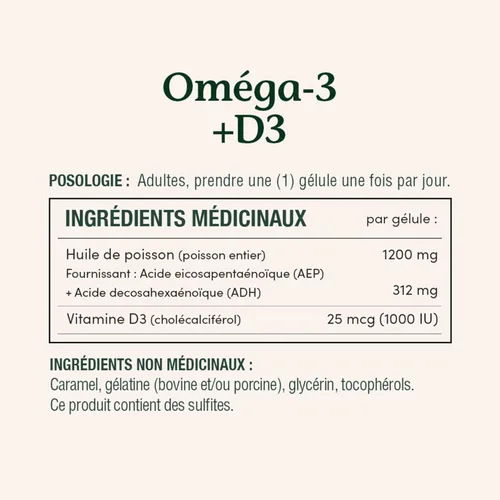 Miniatura 4 de Nature's Bounty Aceite de pescado Omega-3 + D3 1200 mg / Vitamina D3 1000IU 90 cápsulas blandas