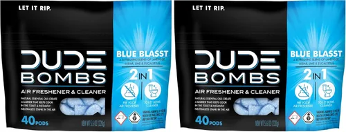 Miniatura 7 de DUDE Wipes DUDE Bombs - Eliminador de olores para inodoro, ambientador 2 en 1 y limpiador de inodoro, 1 paquete (40 cápsulas), mezcla desodorizante