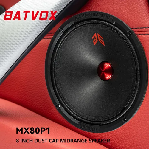 Miniatura 7 de MX80P1 Altavoz de Rango Medio de 8 Pulgadas 480 Vatios 4 Ohmios Tapa Antipolvo Naranja, Altavoces de Audio de Calidad Premium para Puerta