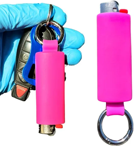 Miniatura 10 de Lighter Holder for J6 BIC Lighters. Keychain Lighter Case. Silicone Keychain case has a Spring Clip Attached to Easily Secure to Any Bag, Key Ring