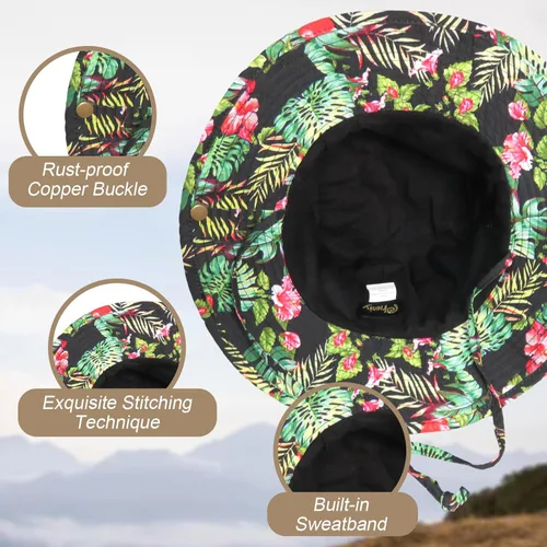 Miniatura 3 de Sombrero de pescador de ala ancha con protección UV, sombrero Boonie, sombreros de pesca, senderismo, safari, sombreros al aire libre para hombres
