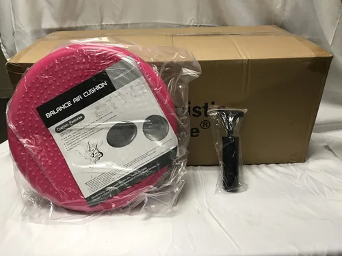 Miniatura 4 de Therapist's Choice Disco de equilibrio de estabilidad lleno de aire inflado, caja de 10 piezas, más 1 bomba de mano de 7 pulgadas Púrpura