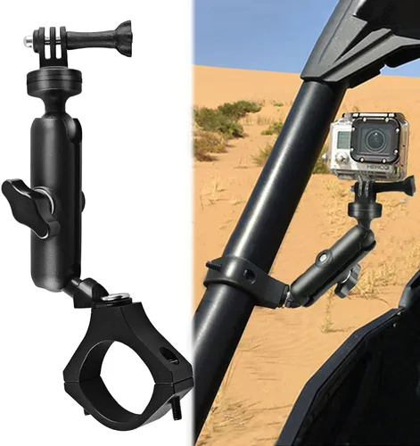 MAIKER Off Road Soporte para cámara UTV ATV, compatible con GoPro, barra antivuelco de 1.75 a 2 pulgadas, aleación de aluminio, fácil instalación,
