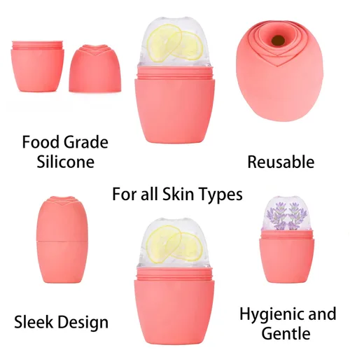 Miniatura 4 de Evmliy Rodillo de Hielo para la Cara, Rodillo de Hielo de Silicona Molde de Hielo Facial para Iluminar la Piel Mejorando el Brillo Natural, Rodillo
