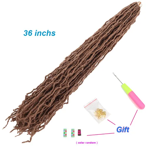 Miniatura 6 de Trenzas de ganchillo sintéticas de 36 pulgadas, 6 paquetes de trenzas de ganchillo súper largas de diosa, cabello rizado, ondulado, suave, trenzado
