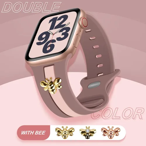 Miniatura 2 de 3 Pack Designer Sport Bands Compatible With Apple Watch Band 38mm 40mm 41mm 42mm 44mm 45mm 46mm 49mm Women Girls,Soft Silicone Sport Strap for