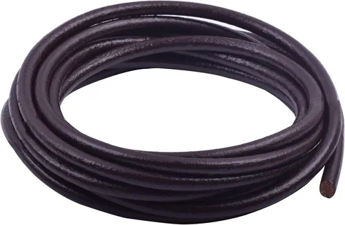 Miniatura 17 de KONMAY Cordón redondo de cuero real de 0.039 pulgadas, cordón de cuero negro de 25 yardas para hacer joyas, collares, pulseras y manualidades