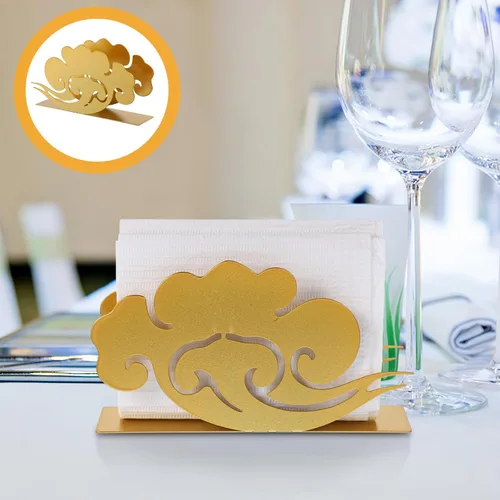 Miniatura 7 de Gold Metal Napkin Holder for Table Iron Napkin Storage Rack for Kitchen Restaurant Bar and Home Use