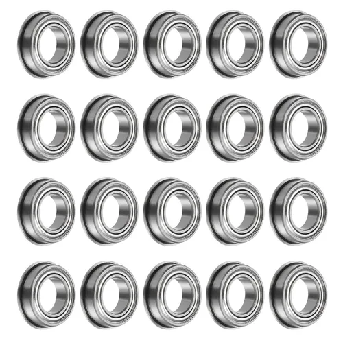 Miniatura 19 de uxcell Rodamiento de bolitas con bridas F683ZZ, 20pcs 0.118x0.276x0.118 in Acero cromado doble blindado ABEC1 cojinetes de brida