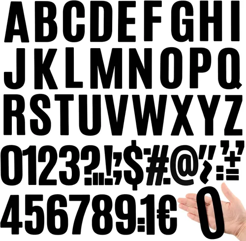 Miniatura 14 de Qilery 32 hojas de 0.5 pulgada de calcomanías de letras y números autoadhesivas, letras de vinilo alfabéticas de gran fuente, etiquetas de números