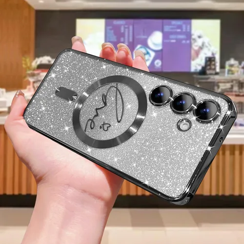 Miniatura 134 de ZONRW - Funda para Samsung Galaxy S22 Ultra magnética, para mujeres y niñas, cubierta trasera suave, lujosa, con corazón de amor, bling, degradado
